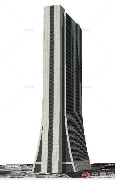 日本某保险公司办公大楼建筑设计SU模型
