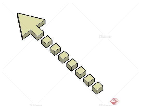 直线箭头景观标志标记SketchUp(SU)3D模型