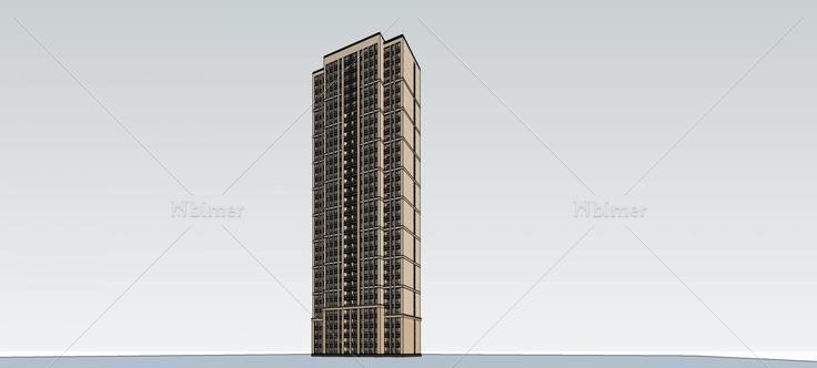 简欧风格高层住宅楼(74902)su模型下载