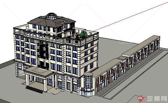 某现代酒店建筑设计方案SU模型12