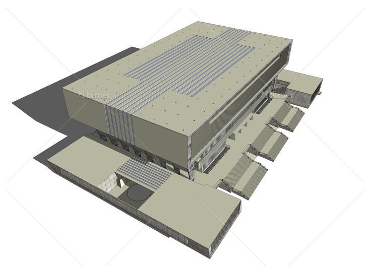 现代图书馆建筑sketchup模型