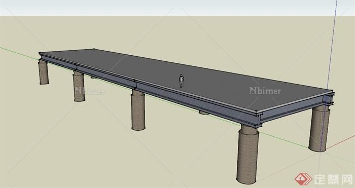 现代简约桥梁设计SU模型[原创]