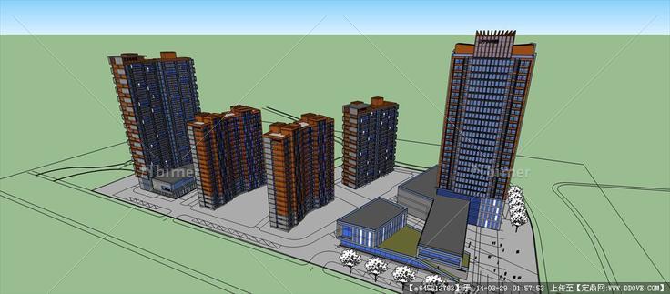 Sketch Up 精品模型---现代住宅公寓