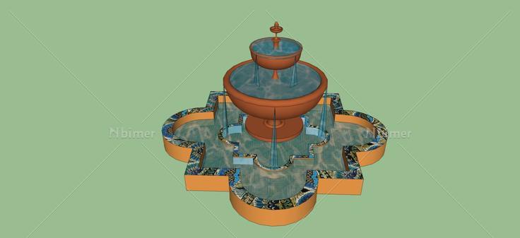 欧式喷水池(45738)su模型下载