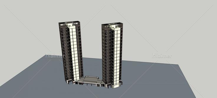 现代高层商业住宅楼(79259)su模型下载