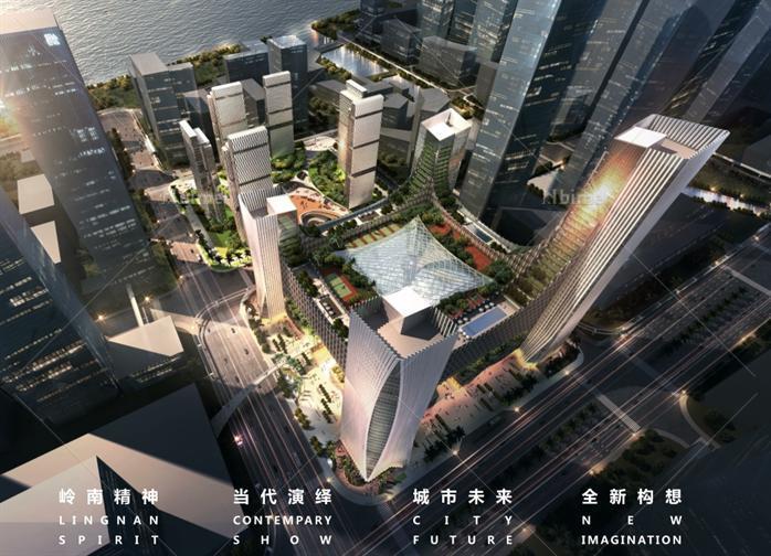 广州某国际金融城建筑规划设计SU模型（附整套方