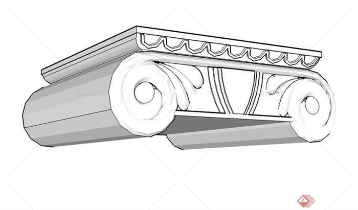 柱子基座、柱头su模型