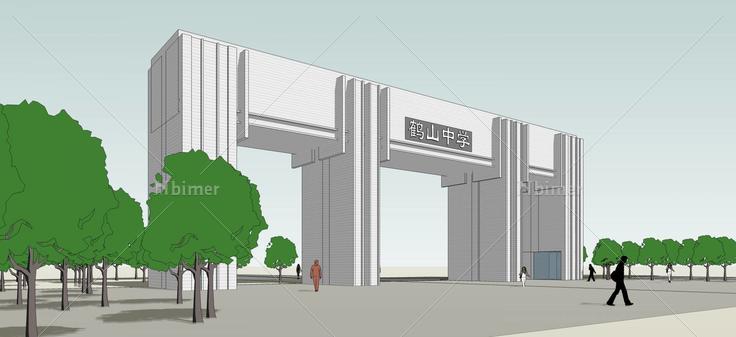 学校大门(52814)su模型下载