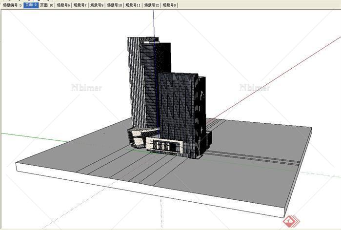 某个现代商业建筑方案设计SU模型