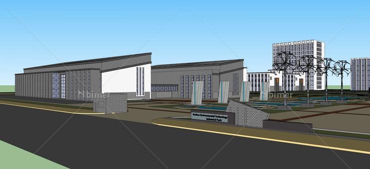 现代风格工业园(46327)su模型下载