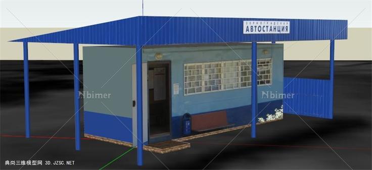 公交站台14su模型