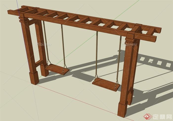 泰式秋千花架设计SU模型