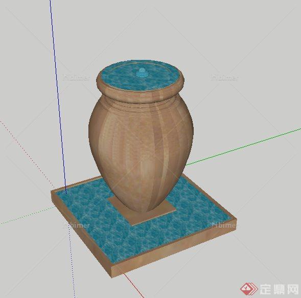 某花瓶式跌泉景观设计SU模型