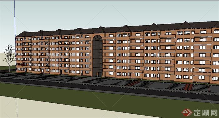 某现代居住建筑设计SU模型参考