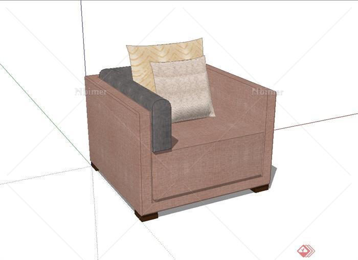 现代风格独特详细沙发椅设计SU模型[原创]