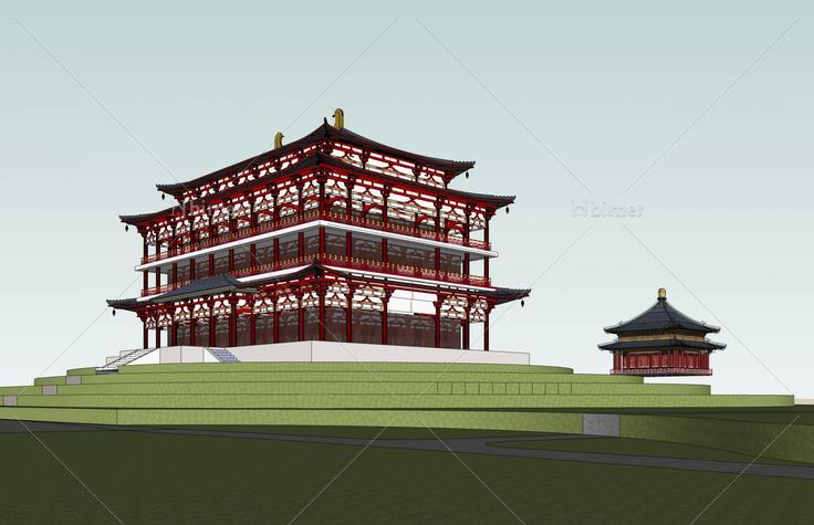 中式景观建筑(51363)su模型下载