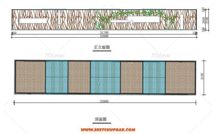 原创廊架模型