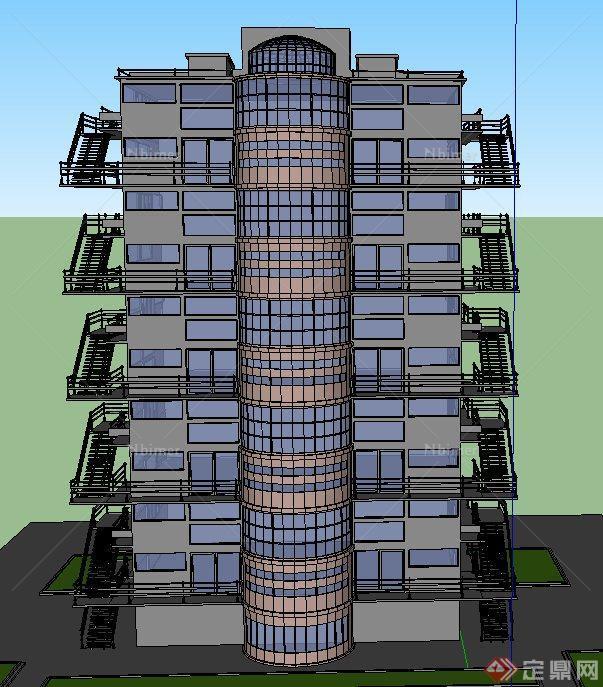 某六层现代办公建筑设计SU模型