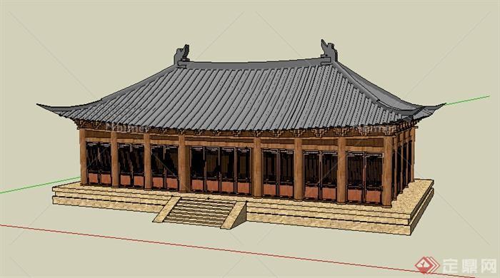 某中式古建大殿设计SU模型