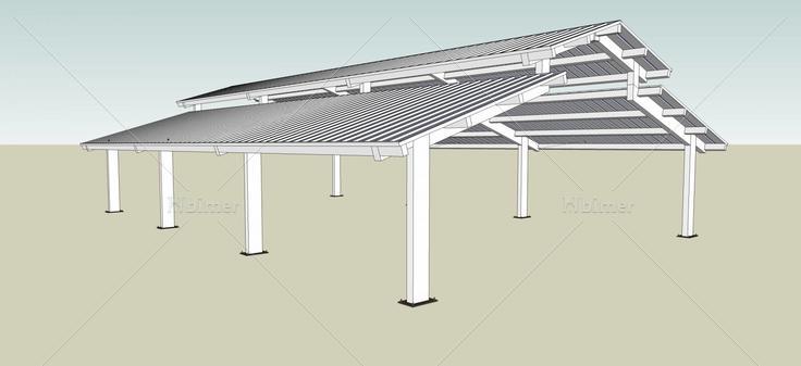 中式停车棚(45806)su模型下载