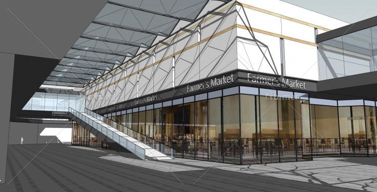 一个商场的建筑设计方案多图表现欣赏带SketchUp