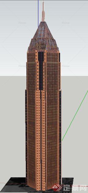 一栋高层商务楼建筑设计su模型