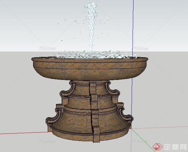 景观铜水钵SketchUp(SU)3D模型