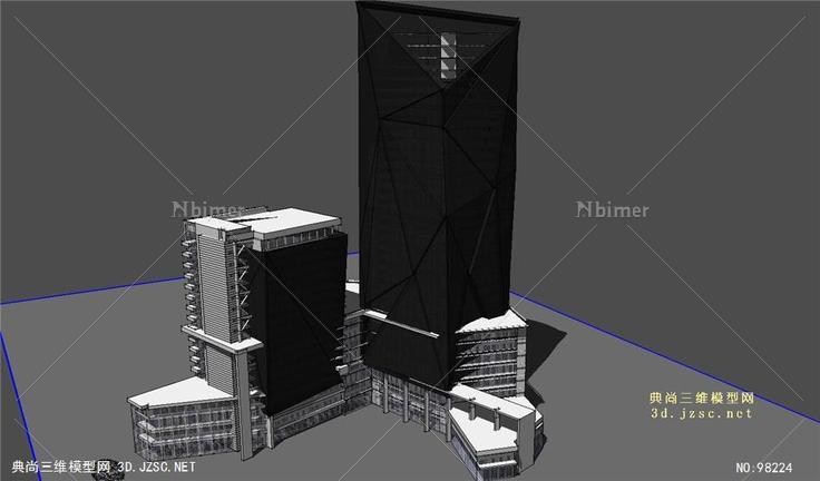 现代建筑商业住宅楼模型(18)