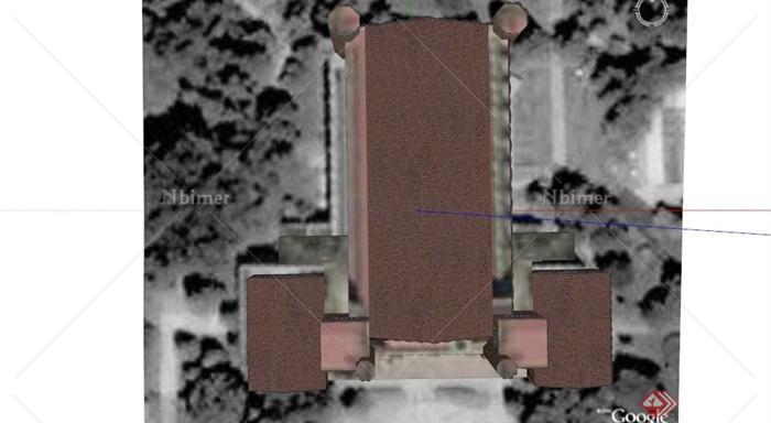 新古典对称城堡建筑设计SU模型