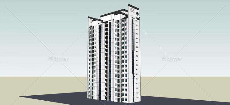 中式高层住宅(57840)su模型下载