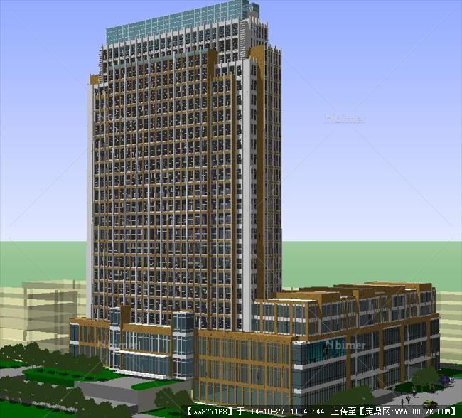 现代简约酒店建筑方案精致SU模型