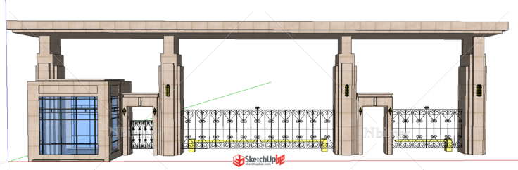 小区大门的模型 给大家分享一下