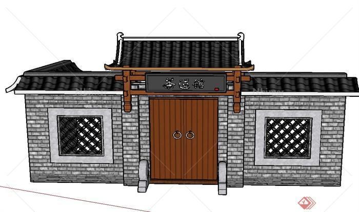 古典中式庭院门设计SU模型