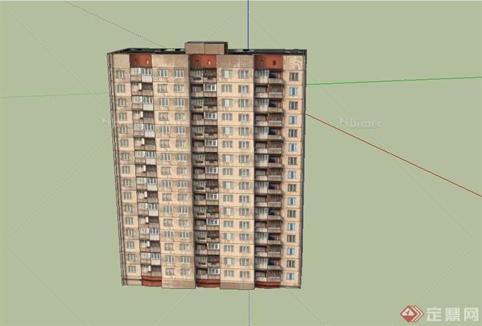 某高层小区住宅建筑设计SU模型