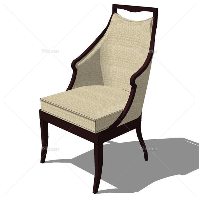 某现代风格扶手单椅设计su模型[原创]