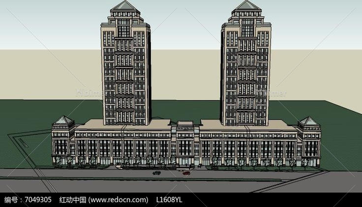 商务大楼综合体建筑模型