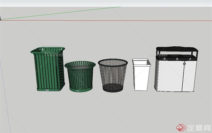 现代风格垃圾箱设计SU模型[原创]