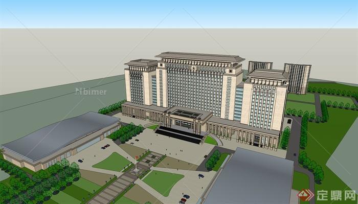 某中央行政办公楼建筑设计su模型[原创]