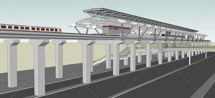 轻轨站(61965)su模型下载