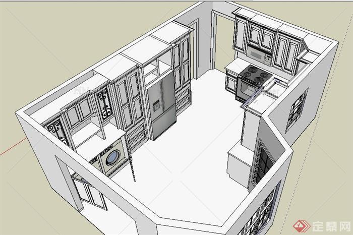住宅空间厨房室内设计su模型