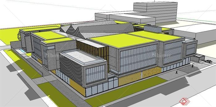 某学校特色建筑设计SU模型