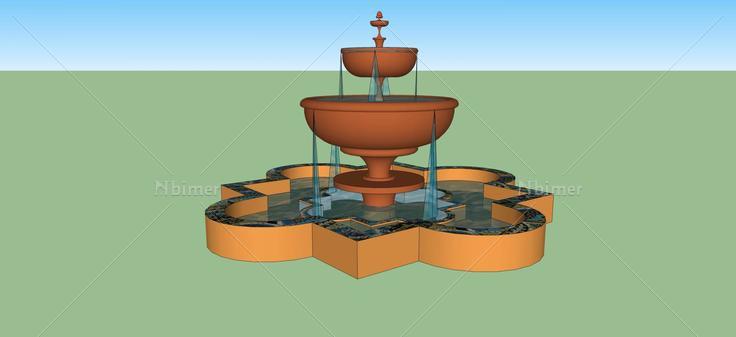 欧式喷水池(45738)su模型下载