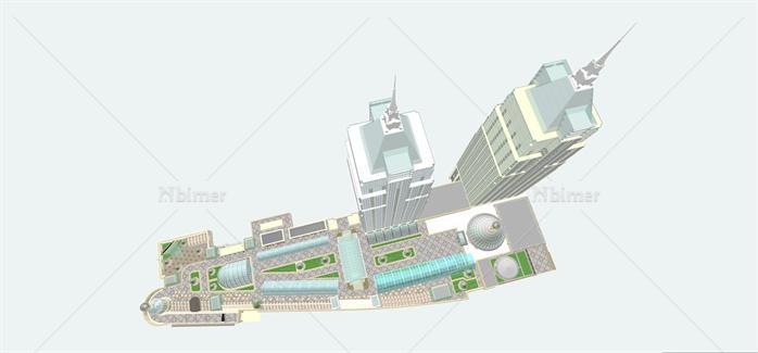 某高层酒店建筑设计方案文本（含屋顶景观设计SU