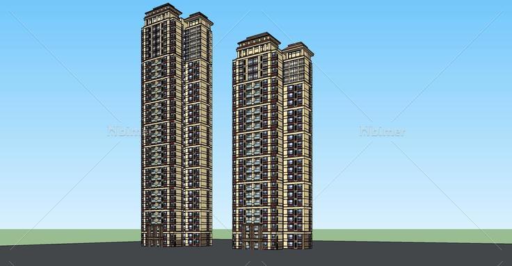 简欧风格高层住宅(73465)su模型下载