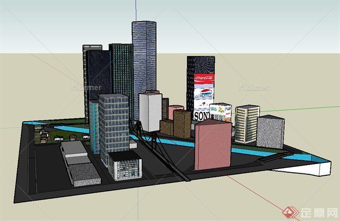 某城市商业综合体建筑规划SU设计模型（5）