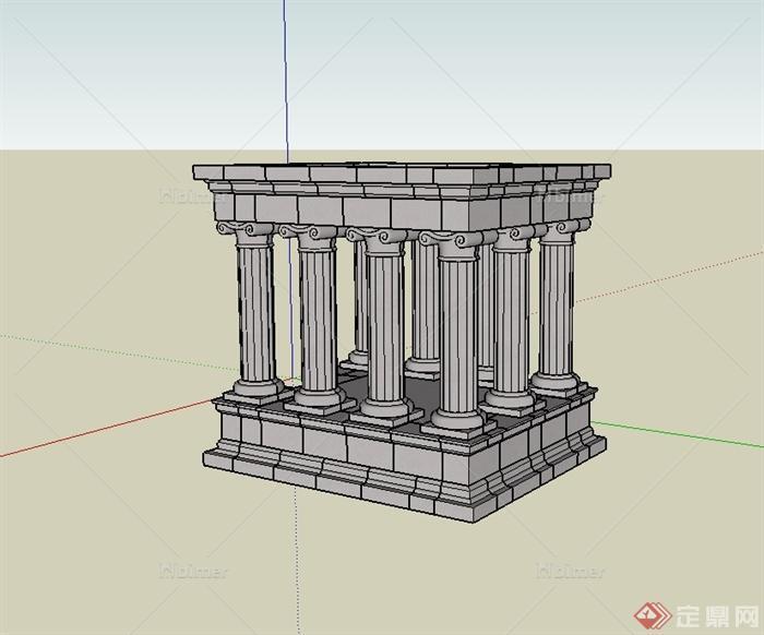某欧式风格廊架独特设计SU模型[原创]