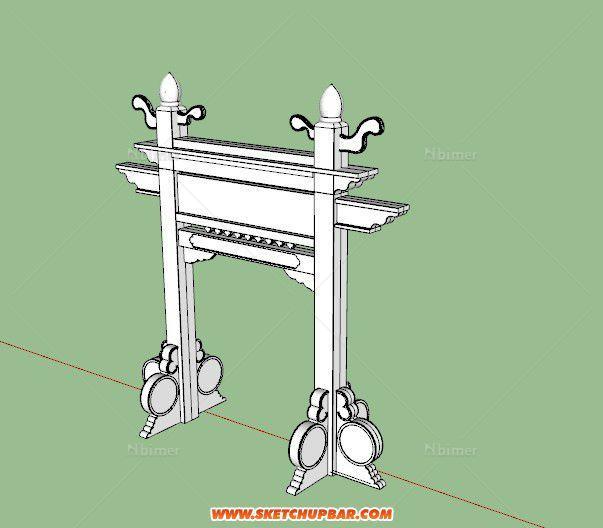 给大家分享3个牌坊的模型