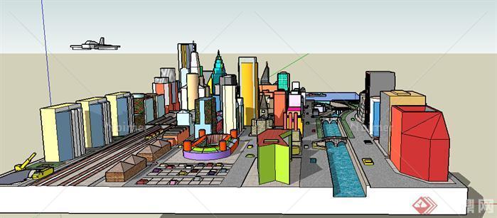 某现代城市规划设计方案SU模型2
