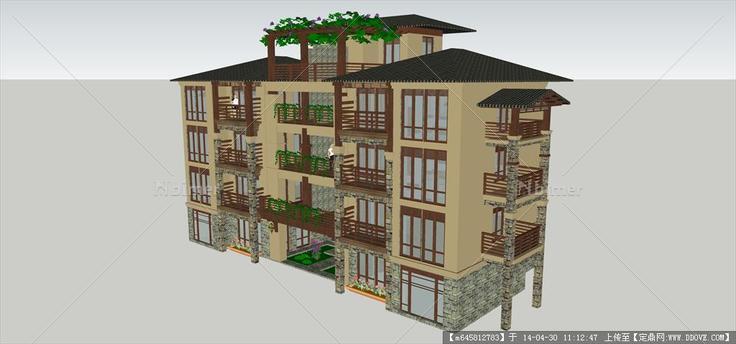 Sketch Up 精品模型---东南亚风格公寓