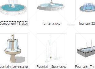 景观水景喷泉SKETCHUP模型素材